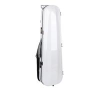Eujgoov Case de Violon 4/4, Boîte de Rangement en Fibre de Carbone Blanche avec Hygromètre, Bandoulière, pour 4/4 3/4 1/2 1/8 Taille Violons