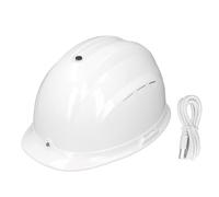 Eujgoov Casque de Casque de Ventilateur de Refroidissement avec Matériau ABS, Double Ventilateurs Intégrés et Lumière LED pour la sécurité des Chantiers de Construction