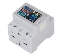 Eujgoov Compteur D'énergie monophasé, Testeur Numérique avec écran LCD Couleur, Voltmètre et Ampèremètre 63A AC pour Usage Domestique et Industriel