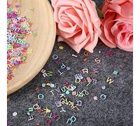 Eujgoov Confettis de Fête à Paillettes Colorées, Matière Plastique, Décoration d'ongles Unique pour les Célébrations d'anniversaire et de Mariage, Sac de 60g (Lettre)