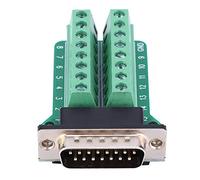 Eujgoov Connecteur de Bornier DB15, Module de Carte d'embase Mâle Entièrement en Cuivre pour un Câblage Facile, Connexion Haute Performance avec Conception Isolée, Espacement de 5,0 Mm pour