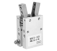 Eujgoov Cylindre de Pince à Air MHC2-10D/16D Pince Pneumatique Double/simple Effet Structure en Alliage d'aluminium Solide Résistant à l'usure Facile à Installer avec Connexion M5 pour la (MHC2-16D)