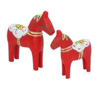 Eujgoov Décor de Cheval Dala Suédois, Figurine de Cheval Dalécarlien Traditionnelle en Bois Fabriquée à la Main, 24 X 23 Cm, Ornement de Maison Unique pour Les Amateurs de Culture (Rouge)