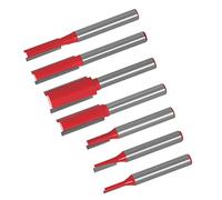Eujgoov Ensemble de 7 Fraises à Affleurer, Fraise Carbure à 2 Lèvres | Queue de 6 Mm, Carbure cémenté, Coupe Précise, Rainurage sans éclats, Profondeur Réglable, Durable, 5,51x3,94x0,75 in