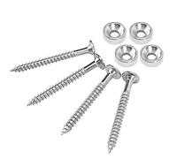 Eujgoov Ensemble de Bagues de Joint de Manche de Guitare, Virole de Manche en Acier Inoxydable et Kit de Vis pour Guitare Basse électrique, 4 Jeux avec Vis Intégrées pour une Connexion Sécurisée et