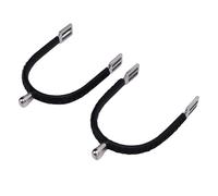 Eujgoov Éperons de Cheval en Acier Inoxydable, 1 Paire d'éperons de Cowboy Occidentaux avec Bille Roulante et Sangles en Cuir Faites à la Main pour Bottes équestres Hommes Femmes Accessoires (L)