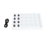 Eujgoov Fil Moins MIDI Contrôleur Portable Pad avec 16 RGB Drum Pads 8 Boutons Rotatifs Console de Mélange Pied Clavier