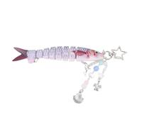 Eujgoov Fish Keychain 3D Realiste Eyes All Abs 32G Roseate Fish Scales 5.3in 8 Segment Vif Réaliste Réaliste élégant Sert de Porte-clés de Voiture Décoratif pour les étuis de Téléphone