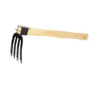Eujgoov Houe Fourche Combo Manche en Bois Outil de Râteau de Jardin à Main pour Cultiver, Broyer Le Sol, Aérer, Timon Robuste à Double Usage, Portées étendues pour Creuser et Desserrer