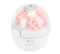 Eujgoov Humidificateur de Bureau Personnel USB avec Diffuseur d'huiles Essentielles, Réservoir d'eau de 120 Ml, 2 Modes de Brume, Veilleuse à Fleurs Préservées pour Chambre à Coucher, Bureau,