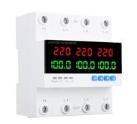 Eujgoov Interrupteur de Transfert Automatique 4P 80-350VAC 100A 3 Phase sous Tension Protection de surintensité Réglable pour Les Générateurs, Onduleurs, Systèmes d'alimentation