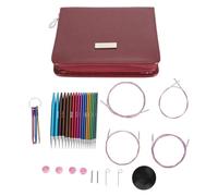 Eujgoov Jeu D'Aiguilles à Tricoter Circulaires, 9 Paires, Aiguilles Interchangeables en Acier Inoxydable pour Tous les Projets de Tricot