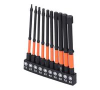 Eujgoov Jeu D'Embouts Hexagonaux en Acier allié S2 de 10 Pièces avec Support de Rangement, Embouts de clé Hexagonale à Impact Magnétique Tige 1/4 pour L'assemblage de Meubles et la