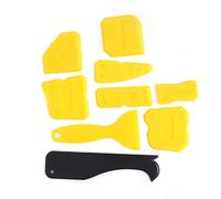 Eujgoov Kit d'outils de Calfeutrage 9 Pièces, Dissolvant de Mastic de Verre en Silicone, Matériaux Flexibles pour une Utilisation Facile, Parfait pour Remplir les Fissures et Embellir la Colle de