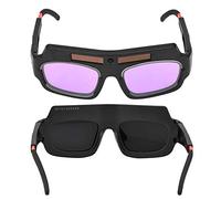 Eujgoov Lunettes de Soudage à Assombrissement Automatique Solaire Lunettes de Soudage électriques de Protection Lunettes de Soudage à Résistance aux Chocs pour le Soudage à L'arc à L'argon