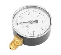 Eujgoov Manomètre Hydraulique à Air 1/4 NPT, 0-6 Barres, Montage Latéral avec Plaque de Cadran de 6cm, Marquages clairs pour des Lectures Faciles