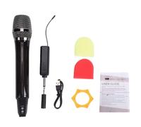 Eujgoov Microphone sans Fil RVB Micro de karaoké Portable Micro de Chant sans Fil avec Lumières de Synchronisation de Rythme et Interface de 6,5 Mm pour Les Performances de Scène de (1 à 1)