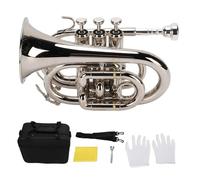 Eujgoov Mini BB Trumpet Set N plaqué Durabilité en Laiton Exquise Craftmanshit Double Valve de Drainage Portable Exceptionnel Sound Quality for Beginners Learning Graduation Exams