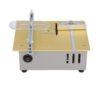 Eujgoov Mini Scie à Table 96 W, Scie électrique de Bureau, Angle de Vitesse Réglable, Hauteur de la Lame avec 4 Lames, Protection de sécurité pour le Travail du Bois, L'artisanat, la (Prise UE)