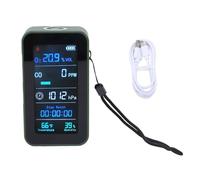 Eujgoov Moniteur Portable de qualité de L'air Extérieur Jungle Green, Compteur D'oxygène O2 avec Capteur de Pression Barométrique, Température et humidité, Lampe de Poche LED D'urgence,