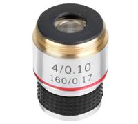 Eujgoov Objectif Achromatique 4X pour Microscope Biologique avec Coque en Alliage d'aluminium, élimine Les Reflets et Augmente Le Contraste pour des Images Claires, Longueur 30,5 Mm, comme Le