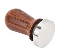 Eujgoov Outil de Pressage de café de Poignée en Bois de Bourreur d'expresso, Bourreur calibré de Base Plate d'acier Inoxydable de 58mm pour la Barre de Restaurant de café de Cuisine à la Maison