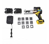 Eujgoov Outil de Sertissage Hydraulique électrique 90KN, Pince à Sertir sans Fil avec 12 Matrices 10-300 mm² et 2 Batteries 5000 MAh pour le Sertissage des Bornes de Fil (Prise UE)