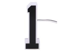 Eujgoov Panneau D'adresse éclairé par Numéro de Maison à LED, Design Moderne Noir et Blanc, Lumière de Plaque de Porte à LED, Acrylique étanche avec Lueur Chaude pour un Usage Commercial