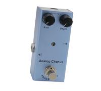 Eujgoov Pédale d'effet de Guitare Overdrive Vintage, Mini Pédale de Trémolo à Retard Numérique de Chorus Analogique Portable avec Indicateur LED, 10 Effets Sonores pour les Joueurs de Guitare (bleu
