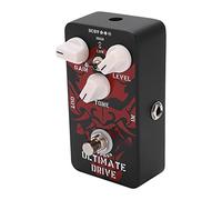 Eujgoov Pédale d'overdrive Vintage, Riche Bordereuse de Distorsion, Interrupteurs élevés/Bas, Finition de Peinture Classique avec Petit Flash LED pour Basse de Guitare