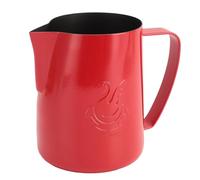 Eujgoov Pichet à Mousse de Lait 480 Ml en Acier Inoxydable Latte Art Pichet à Vapeur, Tasse à café Professionnelle avec Motif Cygne pour les Baristas et les Amateurs de café à la Maison (rouge vif)