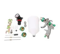 Eujgoov Pistolet à Peinture Automobile HVLP, Ensemble de Pistolets à Peinture avec 3 Buses, Tasse de 600ml, Capot en Laiton pour L'artisanat Automobile