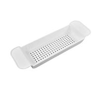 Eujgoov Plateau de Baignoire Extensible, Multifonction, Organiseur de Baignoire Antidérapant pour Bougies, Blanc, Adulte