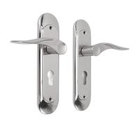 Eujgoov Poignée de Levier de Porte en Acier Inoxydable, Avant Universel Durable avec clé, Jeu de Pênes Dormants Facile à Installer pour Chambre à Coucher et Salle de Bain