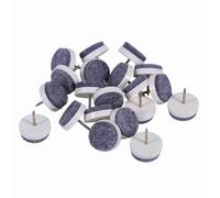 Eujgoov Protecteurs de Sol en Feutre, Patins en Feutre à Clouer de 24 Mm pour Pieds de Meubles, Lot de 20 Patins Métalliques en Plastique, Empêchent les Rayures au Sol sur les Carreaux de Moquette