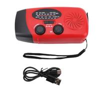 Eujgoov Radio d'urgence Portable Multifonction, à Manivelle Solaire et à Piles, Multibande AM/FM/NOAA WB, avec Batterie Intégrée de 2000 MAh pour Usage Extérieur