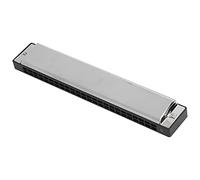 Eujgoov Réactif et Transparent, Plaque de Siège en Laiton, Doubles évents, Harmonica en Orgue à Bouche argenté 24 Trous pour Adultes Débutants avec Poignée Confortable, Facile à Nettoyer,