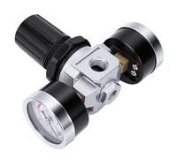 Eujgoov Régulateur de Compresseur D'air avec 2 Manomètres 0-150 PSI Réglable Entrée Sortie 1/4 NPT Port Manomètre 1/8 NPT pour Outils Pneumatiques Pistolets de Pulvérisation