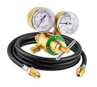 Eujgoov Régulateur de Gaz CO2 Argon Double, Manomètre Double pour Soudeur MIG, avec Tuyau de Soudure de 2 Mètres, Entrée CGA580, Pression D’entrée 0-4000 PSI