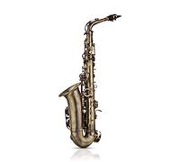 Eujgoov Saxophone Alto Débutant Kit Complet Laiton Mi Bémol Saxophone Eb | Saxophone Alto débutant Kit complet en laiton Eb E Saxophone plat avec finition sculptée haute F étui rembourré sangle