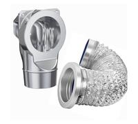 Eujgoov Séchoir Évent Connecteur Kit Couplage Magnétique avec 4in 2,6ft | Kit de connecteur d\'évent de sèche-linge, couplage magnétique avec tuyau en aluminium de 4 pouces et 2,6 pieds, coude à 90