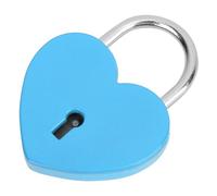 Eujgoov Serrure en Forme de Cœur avec clé, Petit Cadenas en Métal 45x59mm, pour Journal Intime, Boîte à Bijoux, Accessoires de Voyage, sécurité Décorative pour Enfants Filles (BLUE)