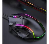 Eujgoov Souris de Jeu Filaire Rvb, 12800DPI, 12 Touches, Définition Macro, Accessoires Informatiques, Matériau ABS