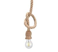 Eujgoov Suspension Vintage en Corde de Chanvre, 2m E27 Rétro Suspension Corde Plafonnier Base Luminaire Titulaire 85-265V (2 mètres 1 tête)