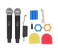 Eujgoov Système de Micro de karaoké Rechargeable, Fil Moins Microphone Ensemble de 2 avec des Microphones à Main du Récepteur Dynamic Machine de Chant