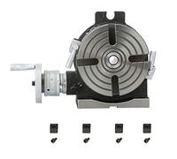 Eujgoov Table Rotative Horizontale et Verticale de 6 Pouces HV6, Plaque de Séparation en Fonte Nodulaire avec Manivelle, pour Accessoires de Fraiseuse, Travaux de Perçage et de Fraisage à Indexation