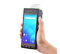 Eujgoov Terminal POS Portable avec Imprimante Android 9.0 PDA pour L'entrepôt de Restaurants Supermarchés (Black with Scanner Function) (Black Without Scanner Function)