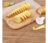 Eujgoov Trancheuse à Pommes de Terre à Rotation Manuelle, Râpe à Légumes Torsadée en Acier Inoxydable, Idéale pour les Pommes de Terre et les Concombres, Parfaite pour la Cuisine à la Maison ou le