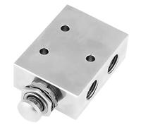 Eujgoov Vanne Pneumatique à Bascule à Air, 2 Positions 3 Voies Commande par | Corps en Métal usiné CNC, Bague d’étanchéité avec Excellente étanchéité, Ultra Mini 2,16 X 1,26 Pouces pour Machines
