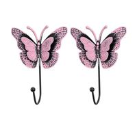 Eujgoov Vintage Animal Iron Wall Hooks, Set of 2, 13.5cm (PINK)